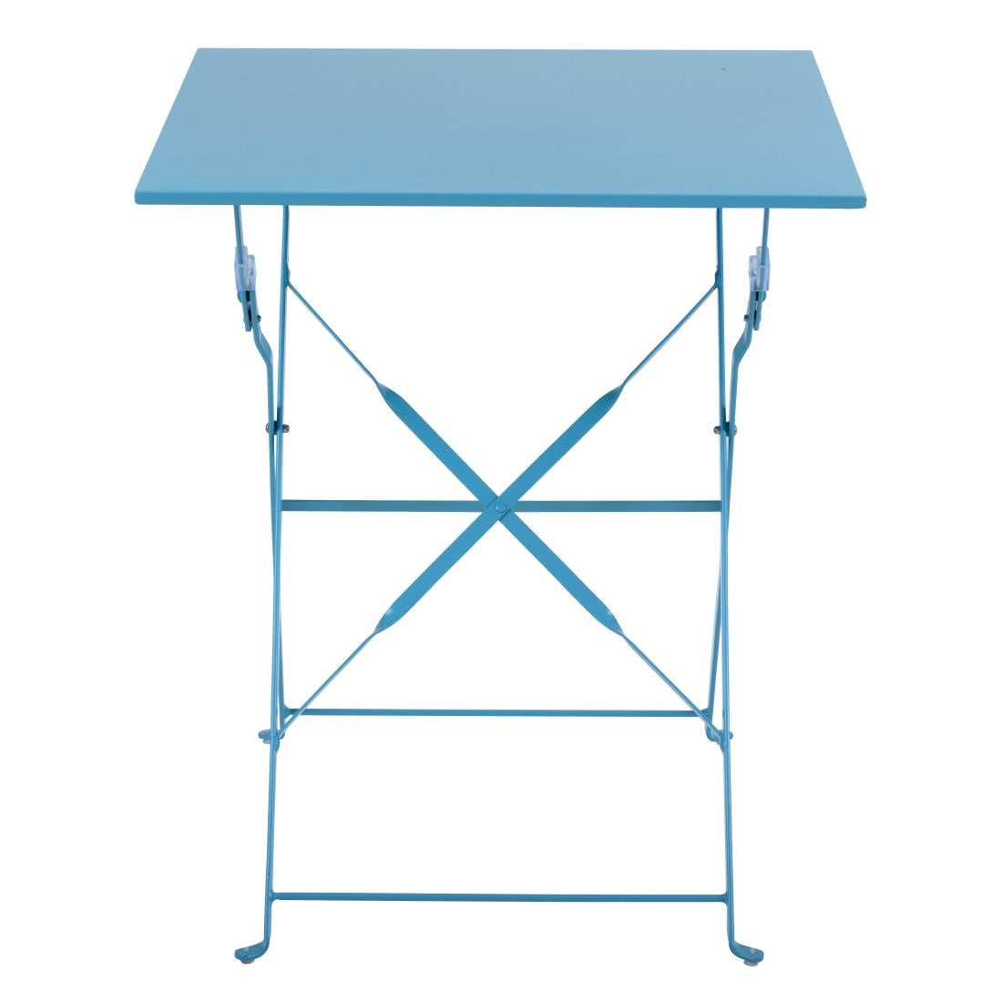 Table de terrasse carrée en acier Bolero bleu turquoise 600mm — GK985