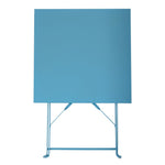 Table de terrasse carrée en acier Bolero bleu turquoise 600mm — GK985