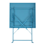Table de terrasse carrée en acier Bolero bleu turquoise 600mm — GK985