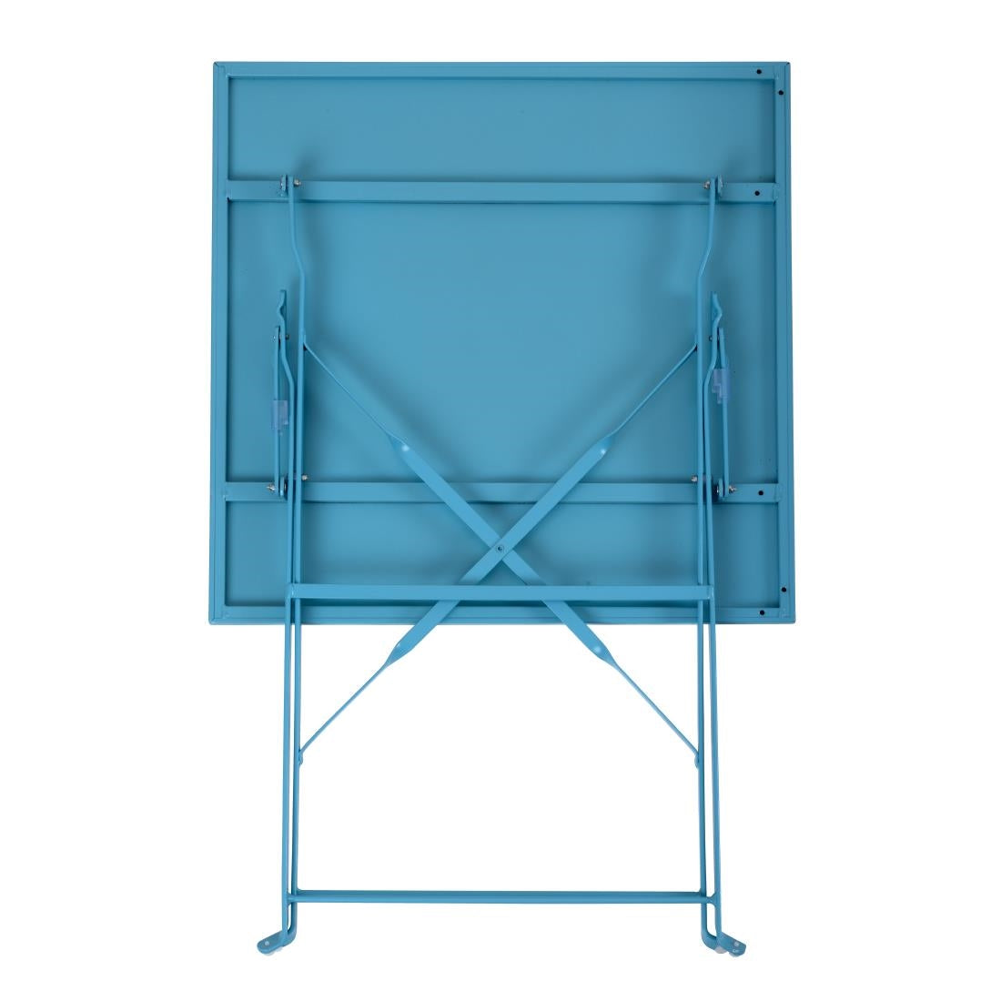 Table de terrasse carrée en acier Bolero bleu turquoise 600mm — GK985