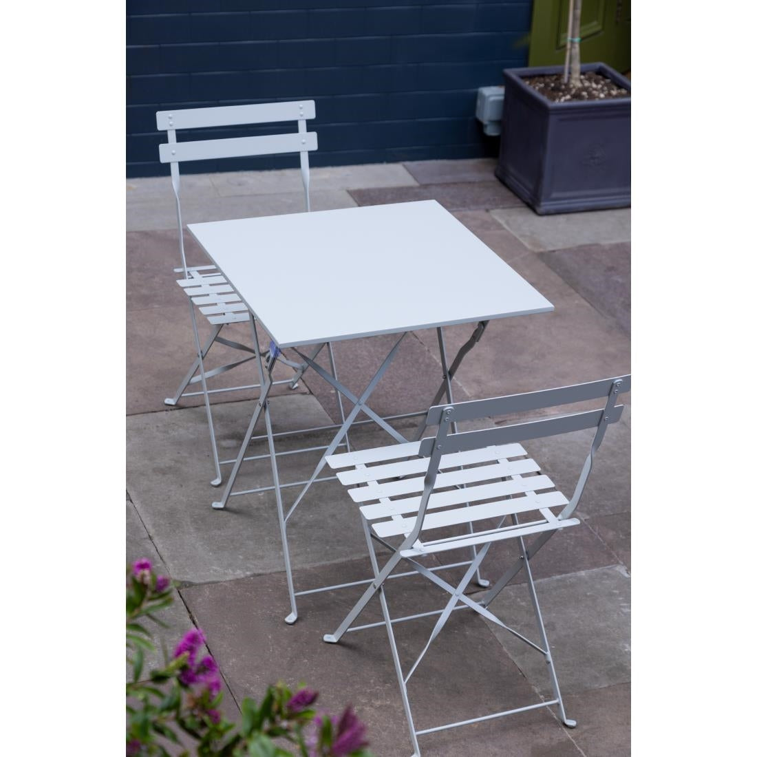 Table de terrasse carrée en acier Bolero grise 600mm — GK988