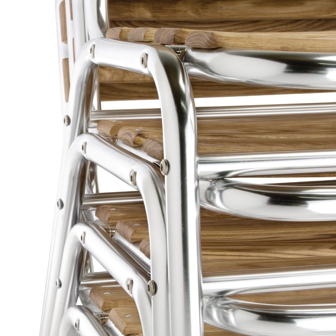 Chaises bistro frêne et aluminium Bolero (lot de 4) — GK997