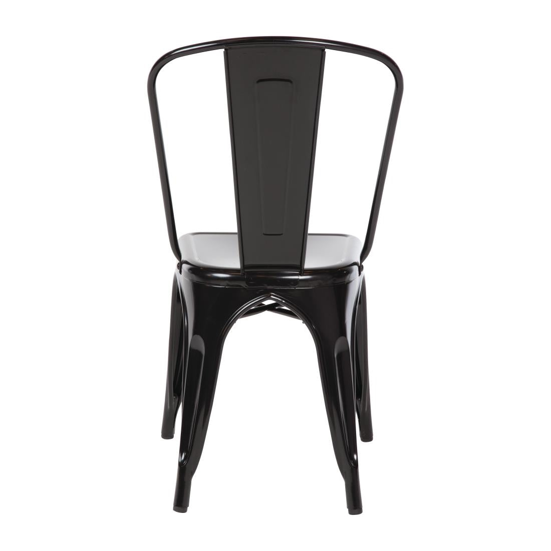 Chaises en acier noir Bolero Bistro (lot de 4) — GL331