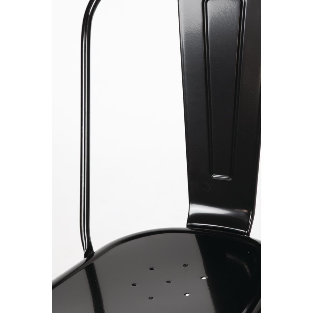 Chaises en acier noir Bolero Bistro (lot de 4) — GL331