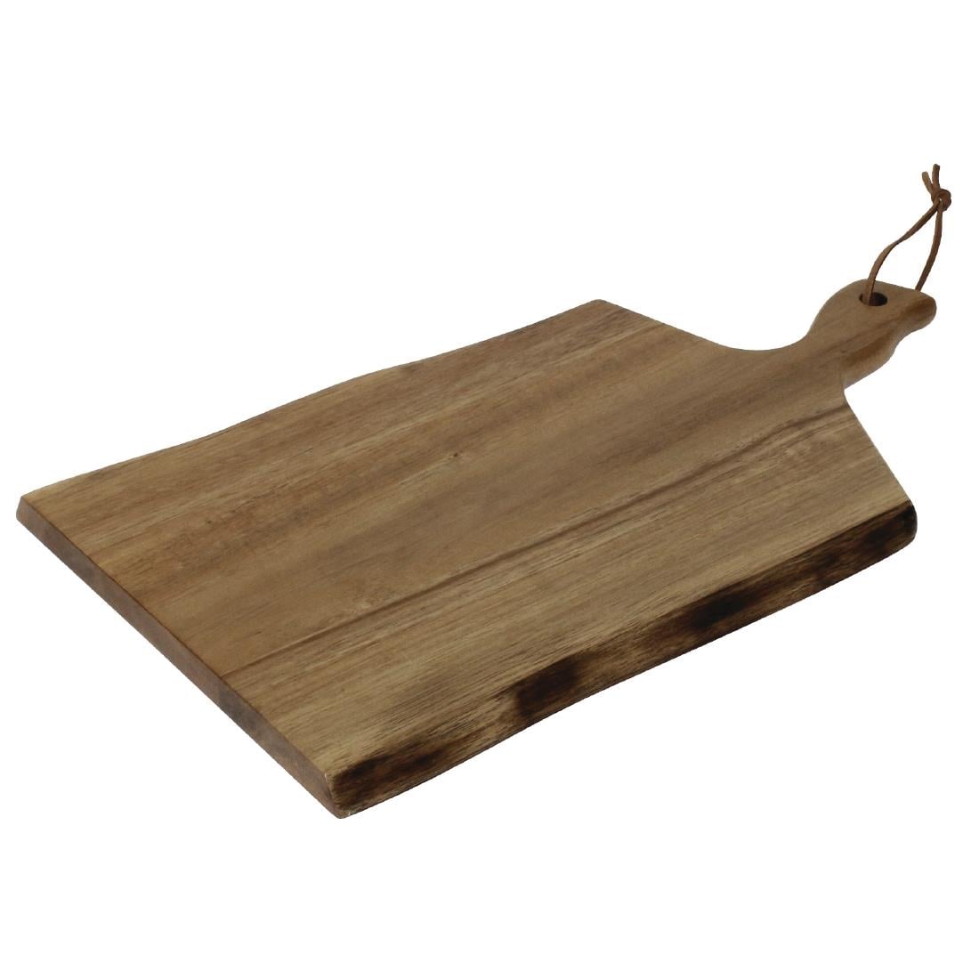 Petite planche en acacia bords ondulés Olympia 305x215x15mm manche 75mm — GM263