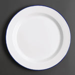 Assiettes plates en acier émaillé Olympia 245mm (lot de 6) — GM512