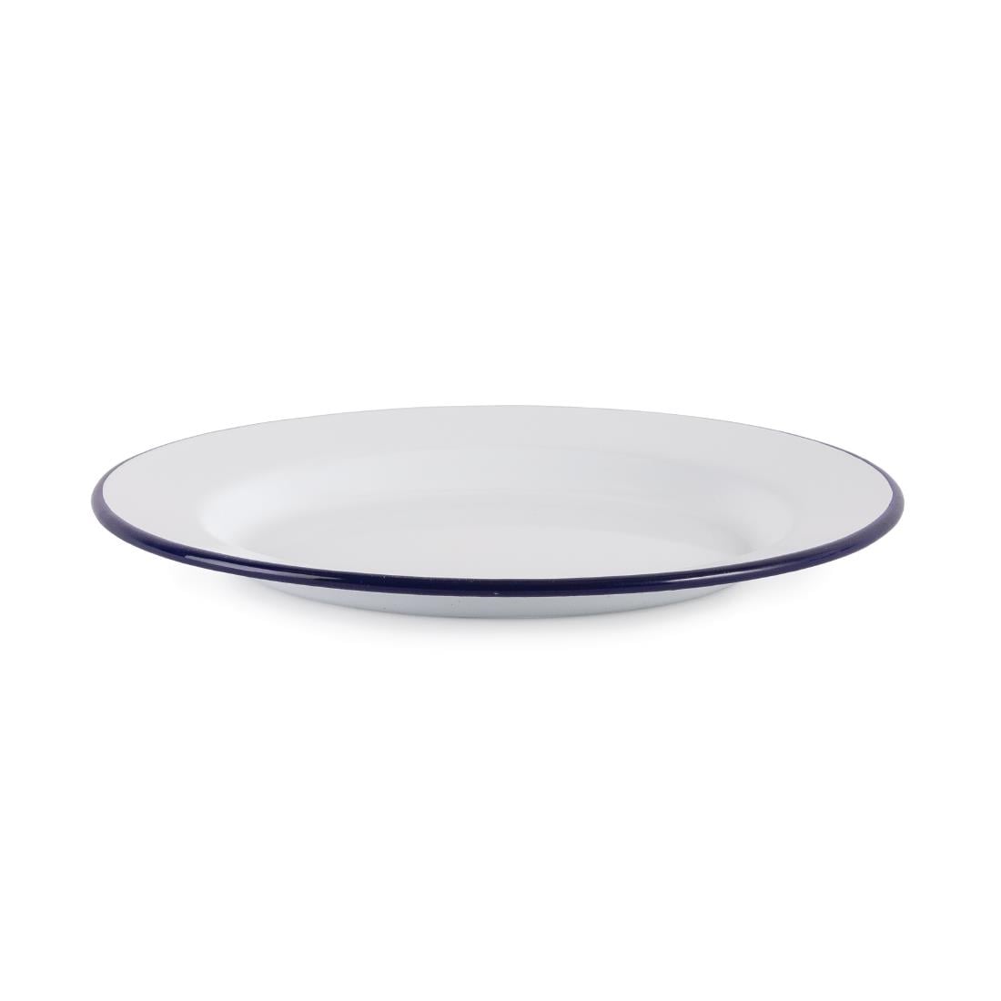 Assiettes plates en acier émaillé Olympia 245mm (lot de 6) — GM512