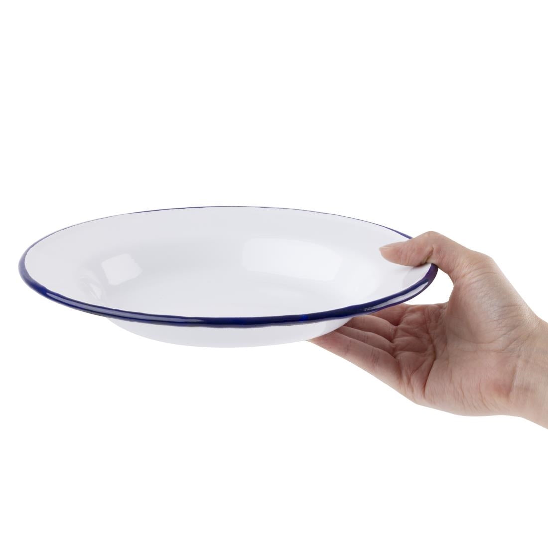 Assiettes creuses en acier émaillé Olympia 245mm (lot de 6) — GM513