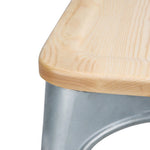 Chaises en acier avec assise en bois Bolero (lot de 4) — GM642