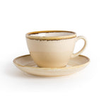 Soucoupe cappuccino Olympia Kiln couleur sable 160mm (lot de 6) — GP333