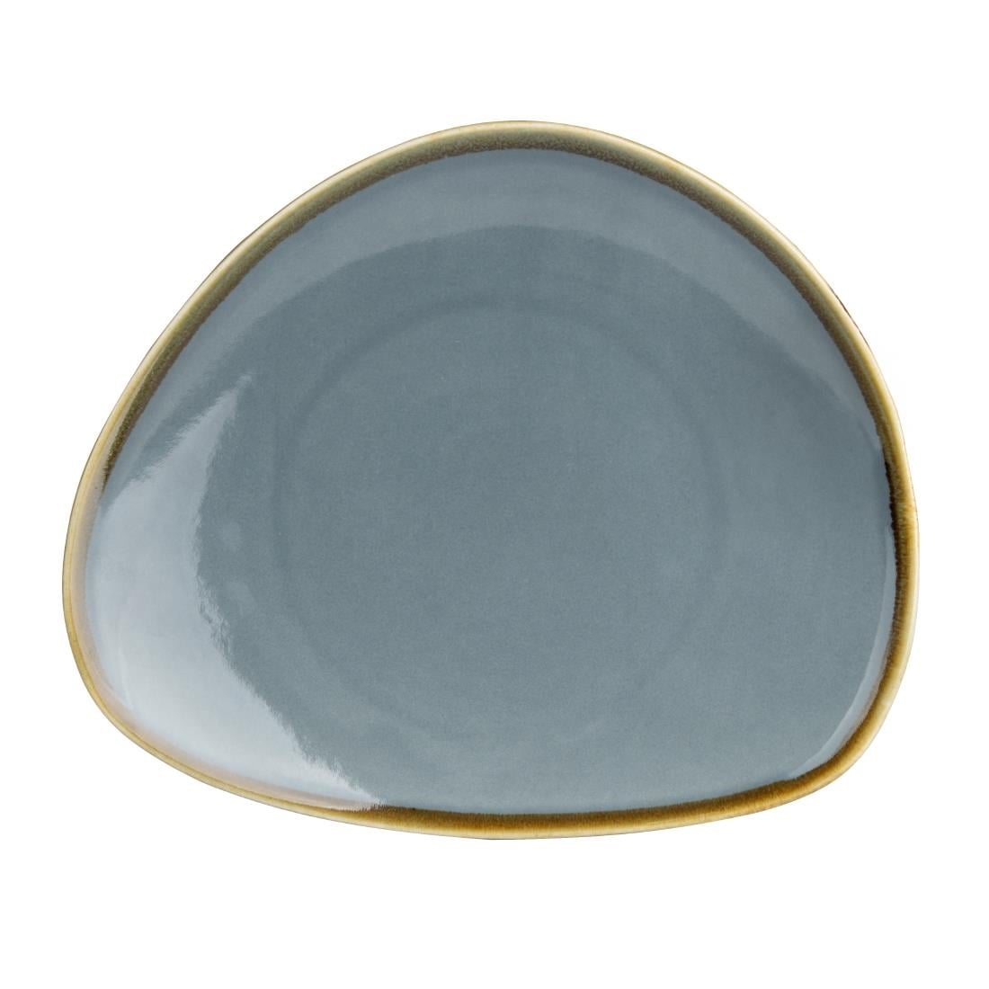 Assiettes triangulaires Olympia Kiln océan 230mm (lot de 6) — GP342