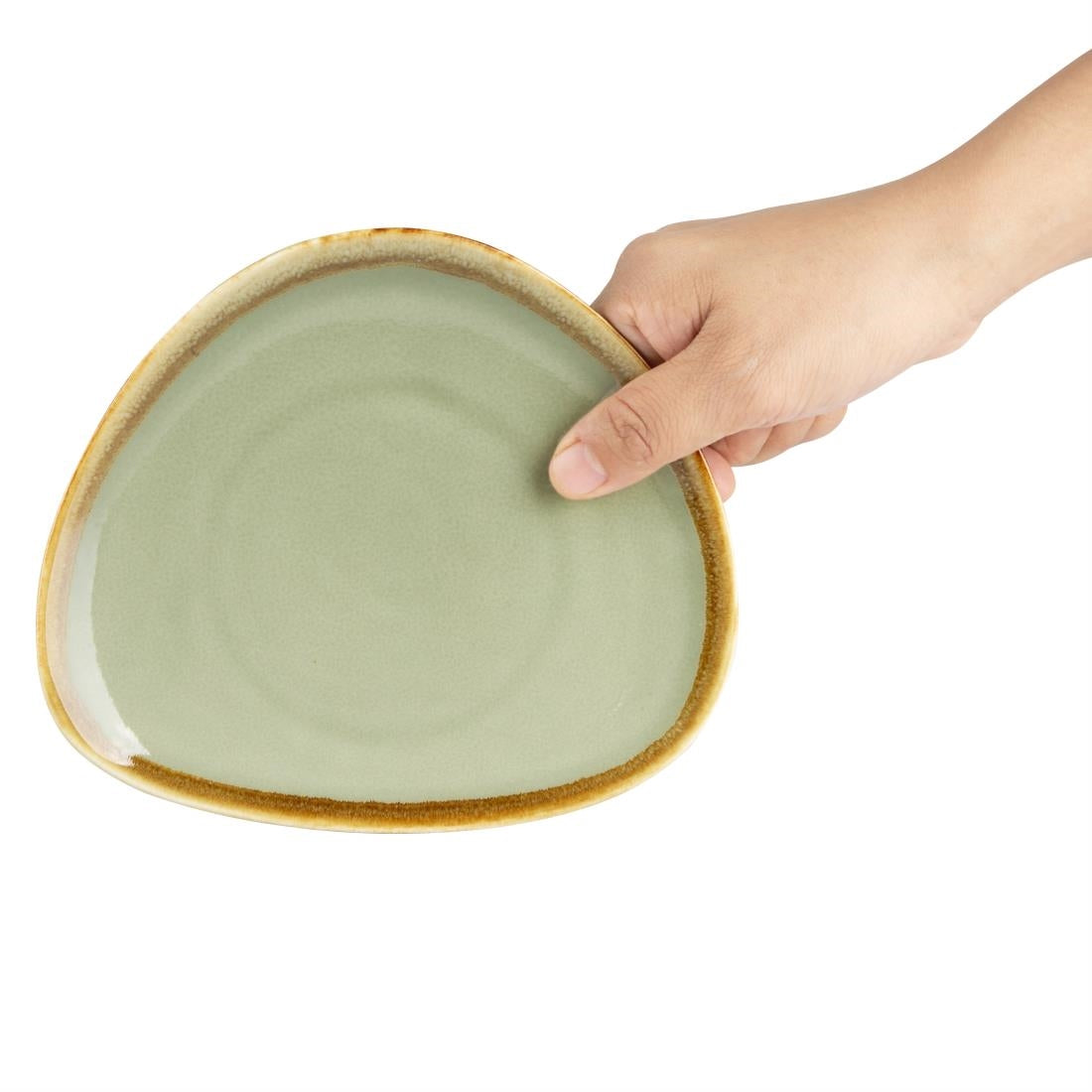 Assiettes triangulaires Olympia Kiln mousse 165mm (lot de 6) — GP472