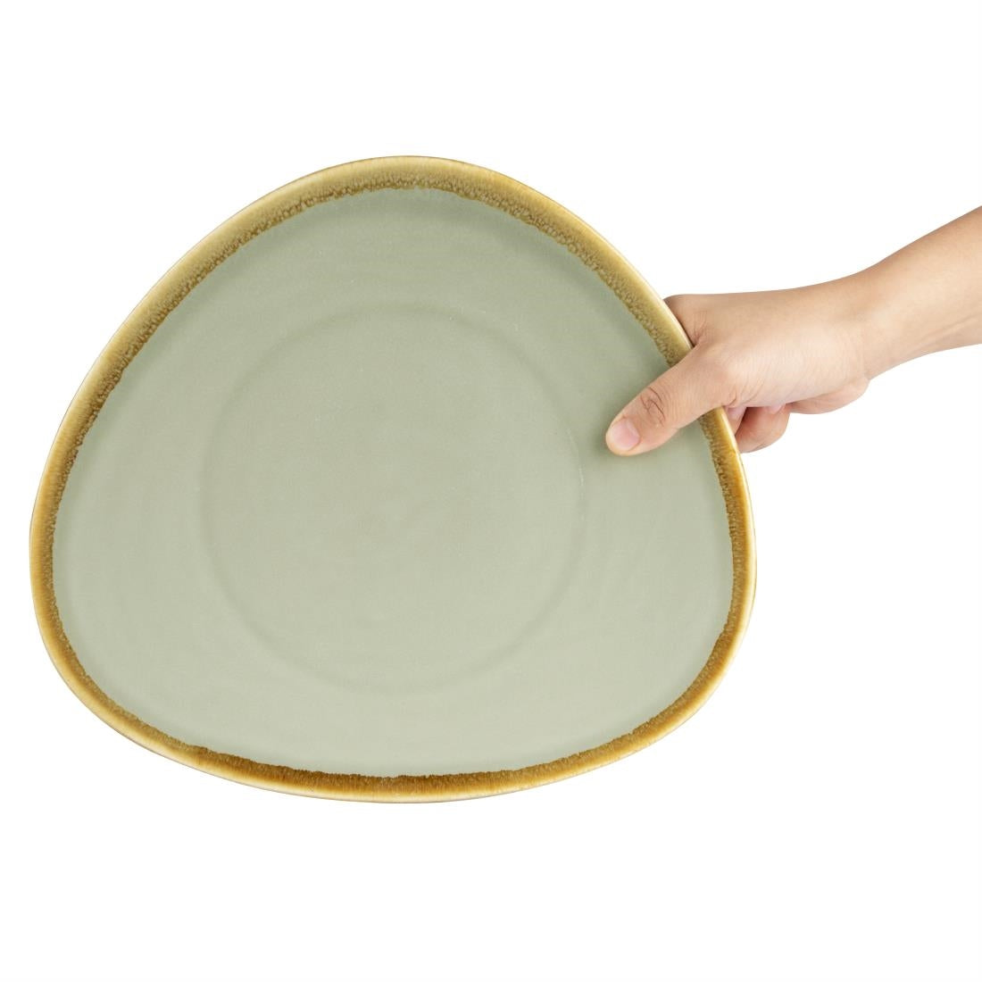 Assiettes triangulaires Olympia Kiln mousse 280mm (lot de 4) — GP474
