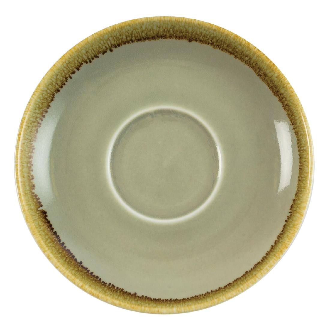 Soucoupe cappuccino Olympia Kiln couleur mousse 160mm (lot de 6) — GP481