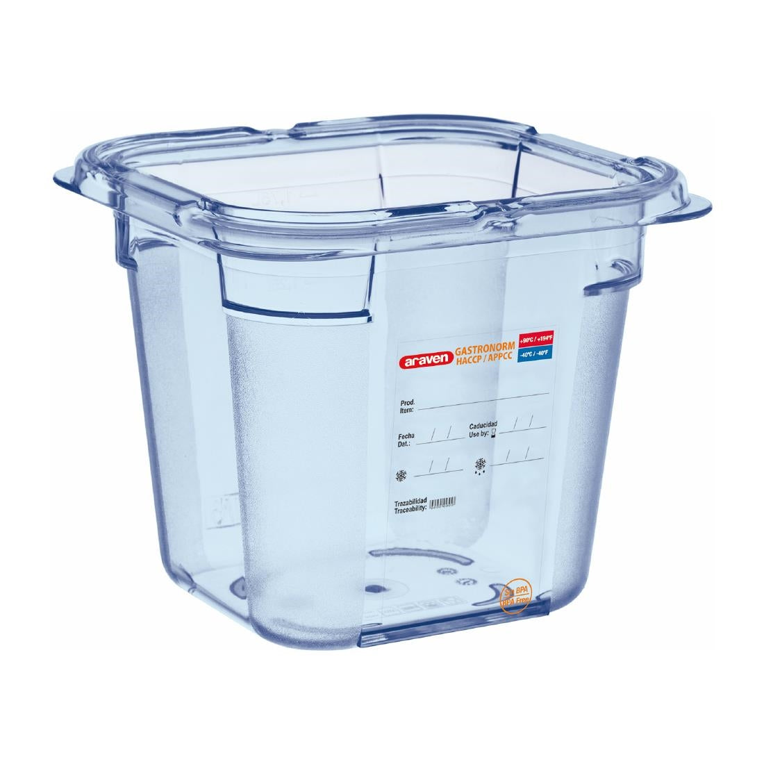 Boîte hermétique bleue en ABS sans BPA Araven GN1/6 150mm — GP572