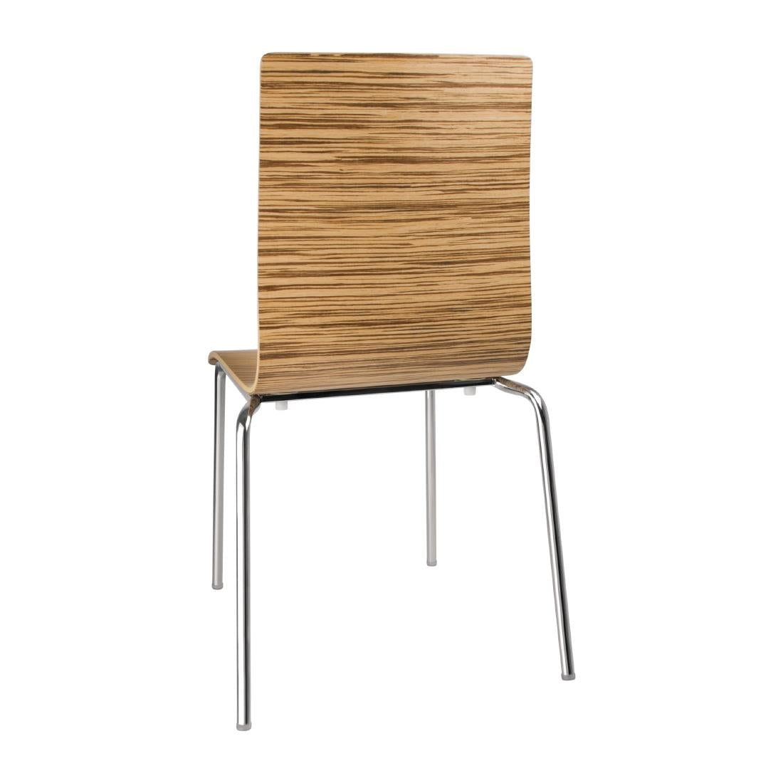 Chaise dossier carré zebrano Bolero lot de 4 — GR344