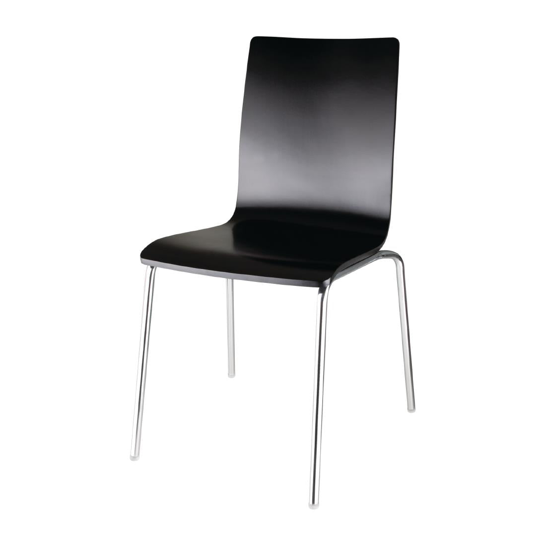 Chaise dossier carré noire Bolero lot de 4 — GR345