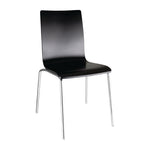 Chaise dossier carré noire Bolero lot de 4 — GR345