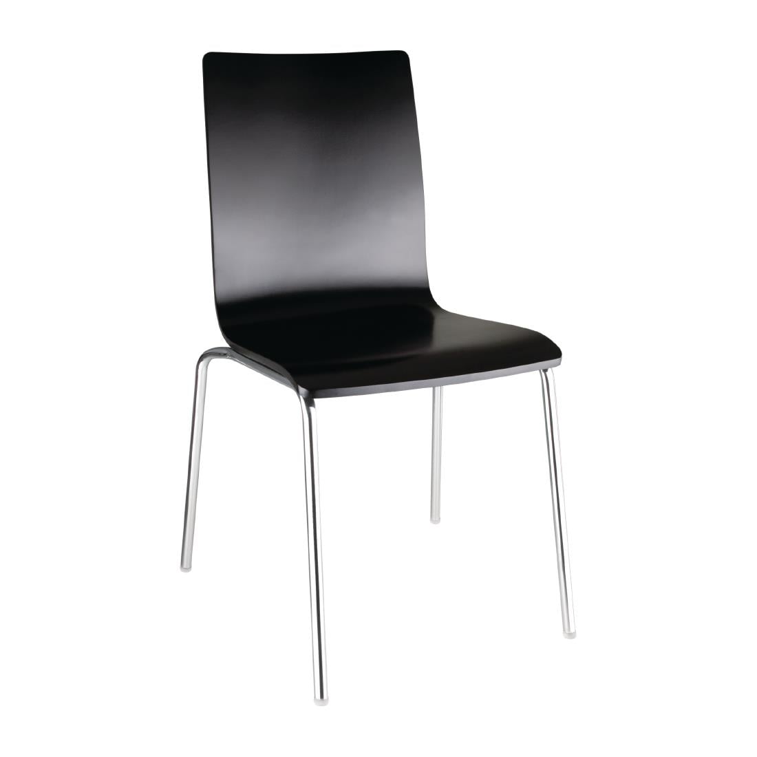 Chaise dossier carré noire Bolero lot de 4 — GR345