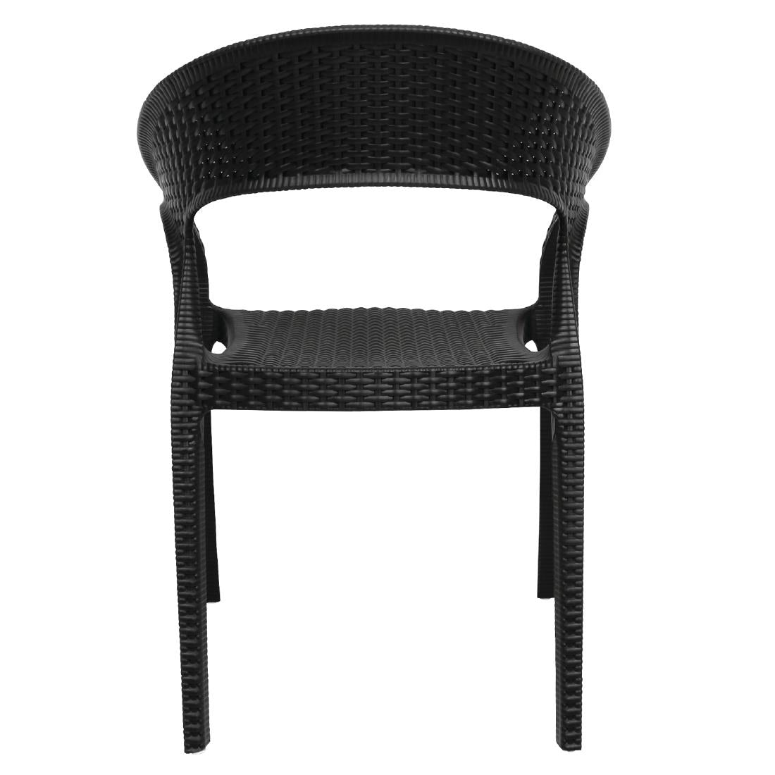 Fauteuils enveloppants en rotin PP Bolero noirs (lot de 4) — GR363
