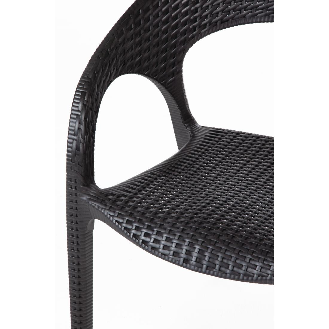 Fauteuils enveloppants en rotin PP Bolero noirs (lot de 4) — GR363