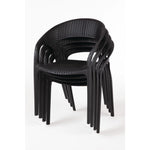 Fauteuils enveloppants en rotin PP Bolero noirs (lot de 4) — GR363