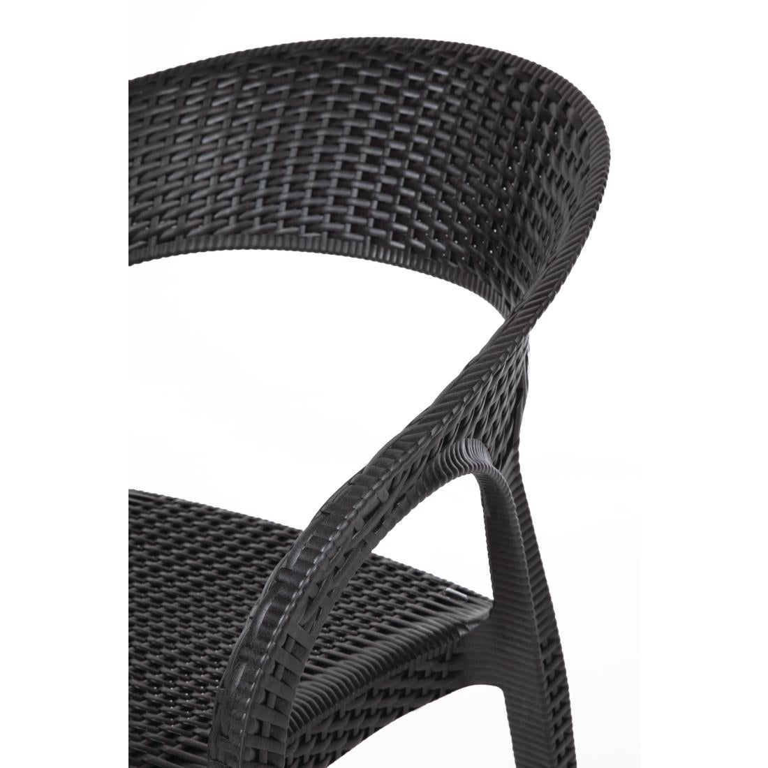 Fauteuils enveloppants en rotin PP Bolero noirs (lot de 4) — GR363