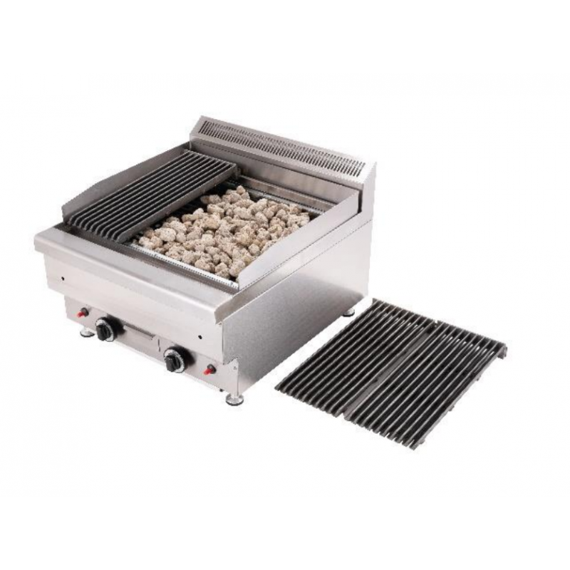 Grill pierre lavique gaz 2 brûleurs