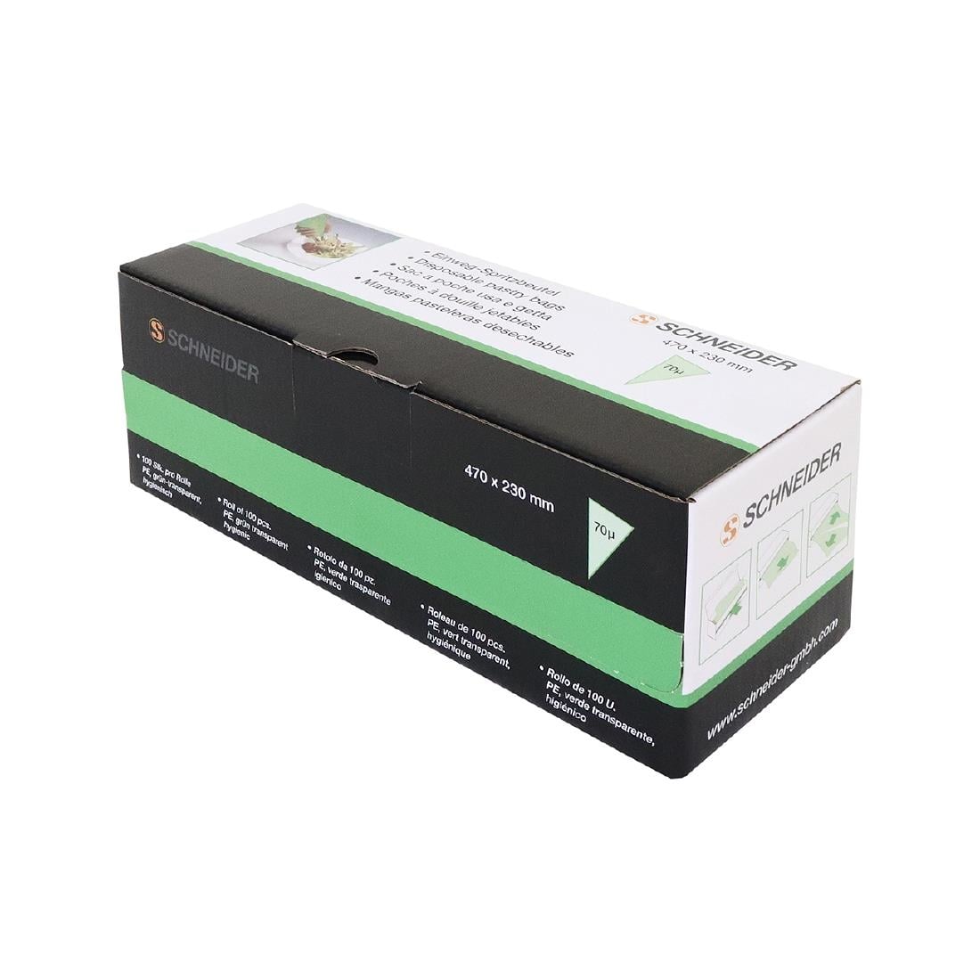 Poches à douilles jetables Schneider vertes 470mm (lot de 100) — GT123