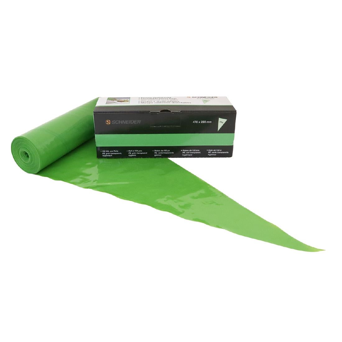 Poches à douilles jetables Schneider vertes 470mm (lot de 100) — GT123