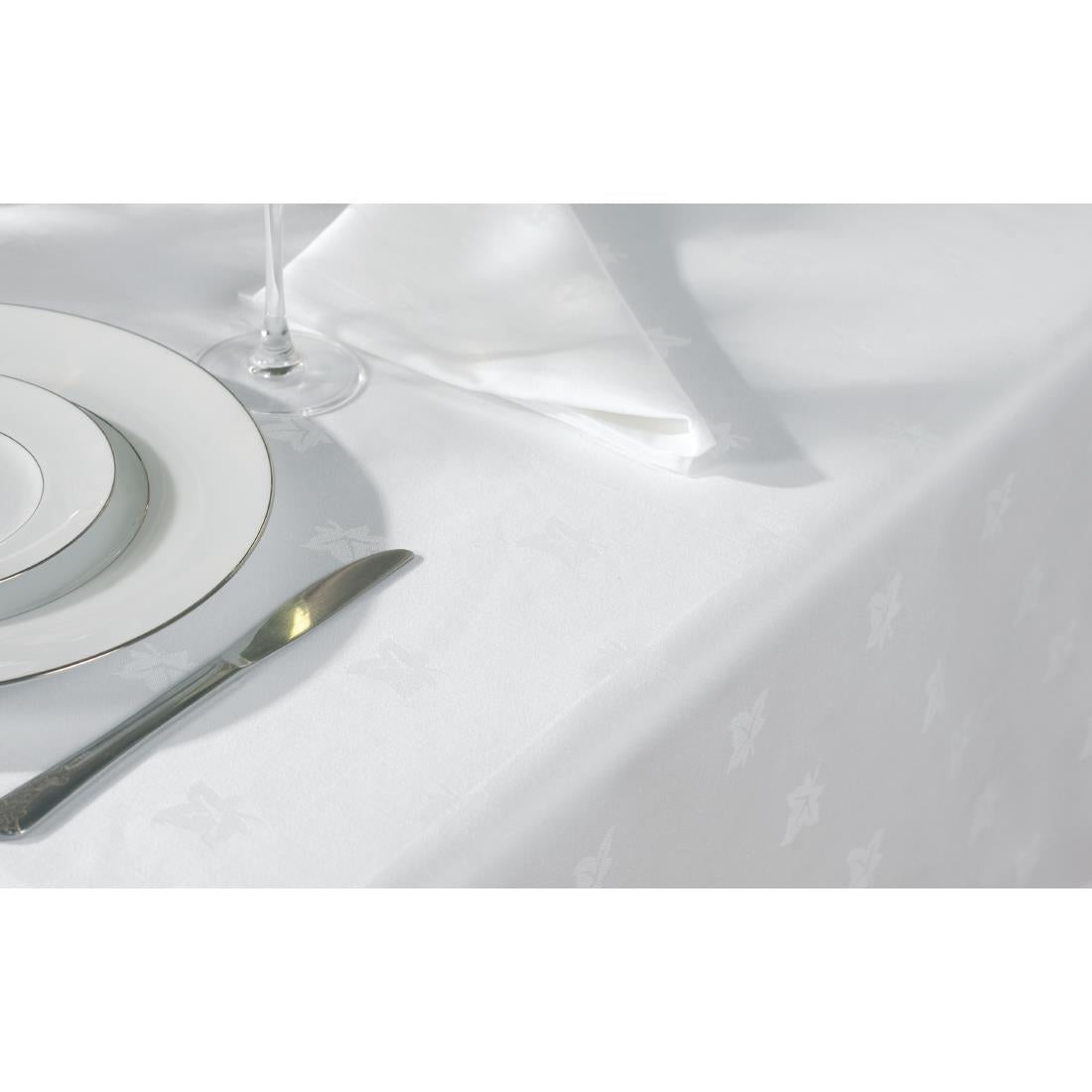 Nappe carrée blanche feuilles de lierre Mitre Luxury Luxor 1350 x 1350mm — GW444