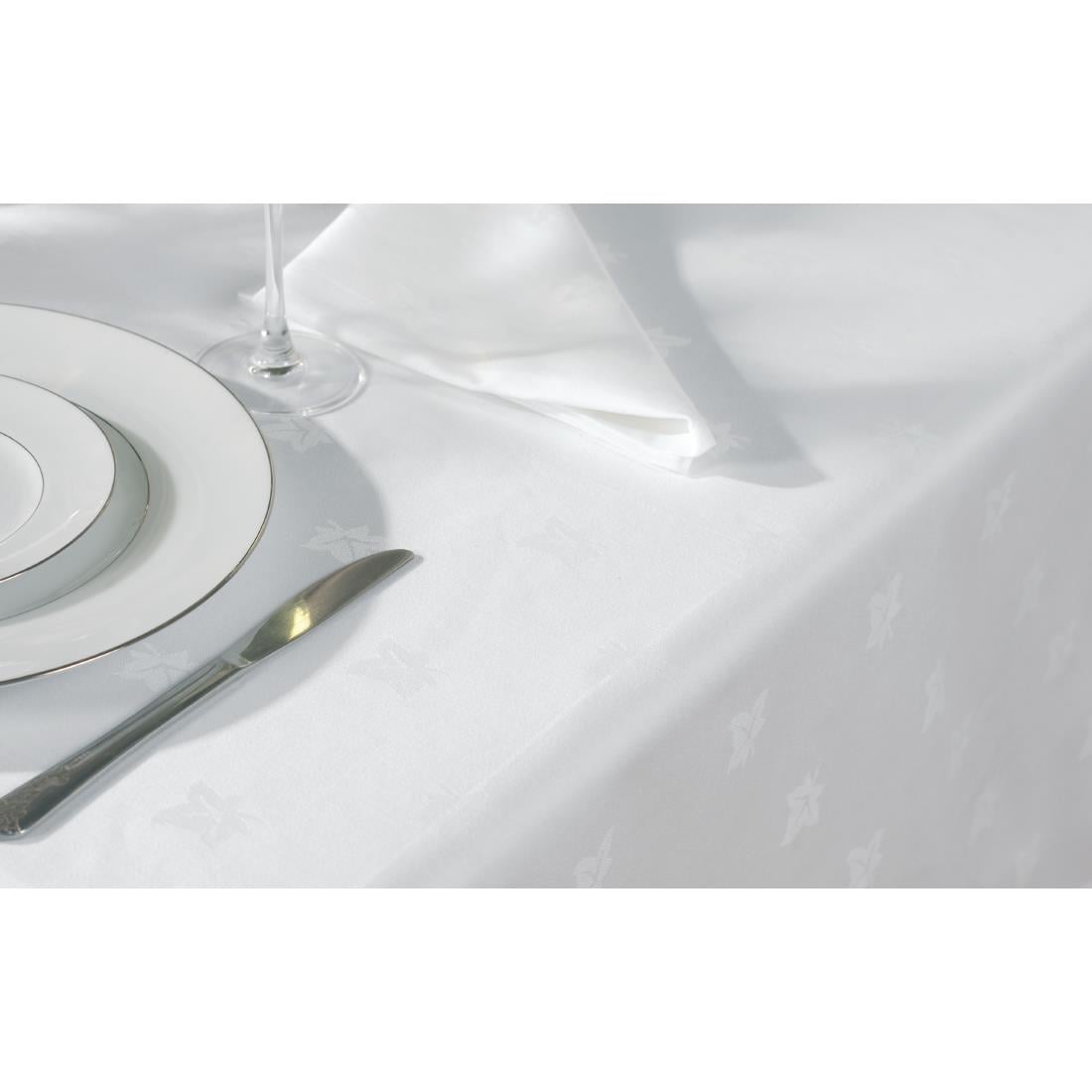 Nappe carrée blanche feuilles de lierre Mitre Luxury Luxor 2300 x 2300mm — GW451