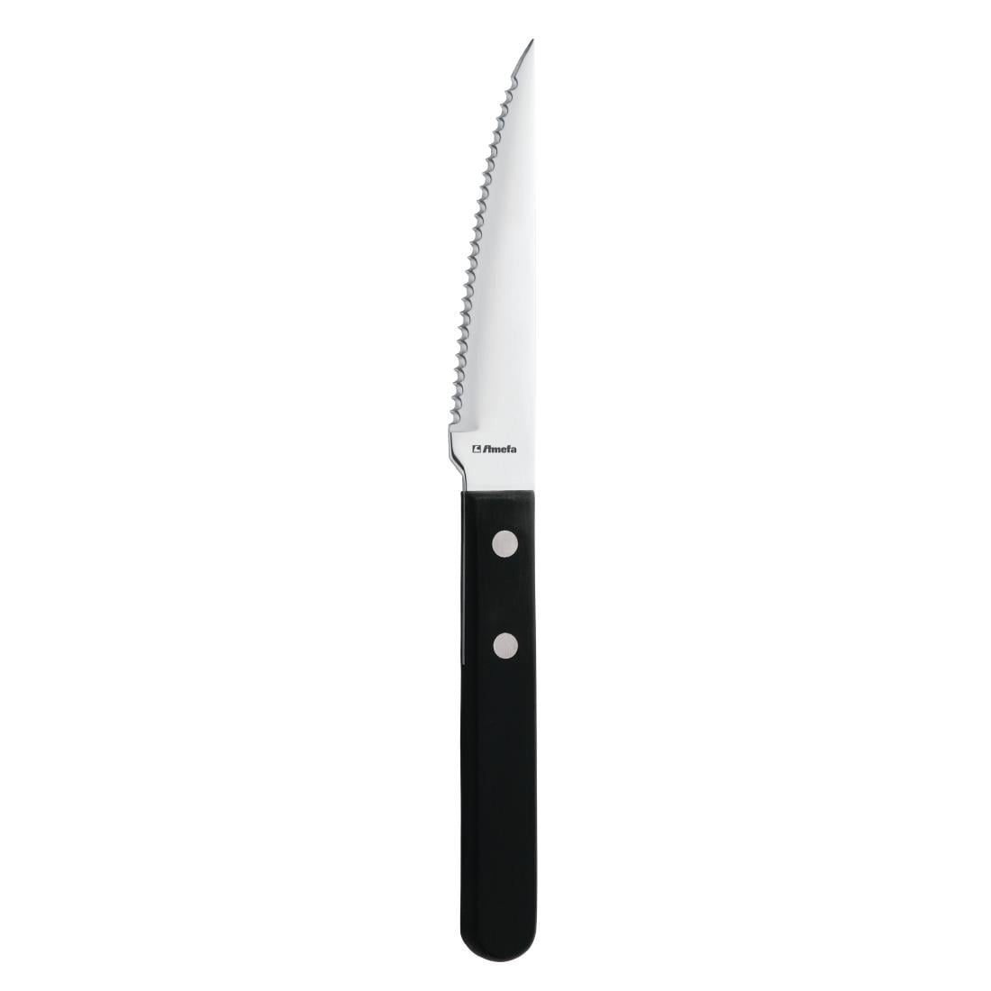 Couteau à steak Amefa manche noir 217mm (lot de 12) — H003