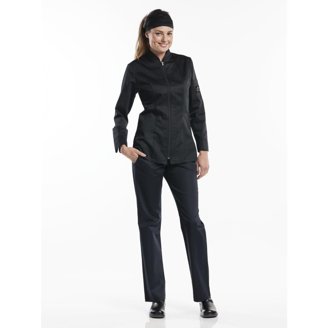 Veste de cuisine femme Chaud Devant Monza noire XXXL — H624-XXXL