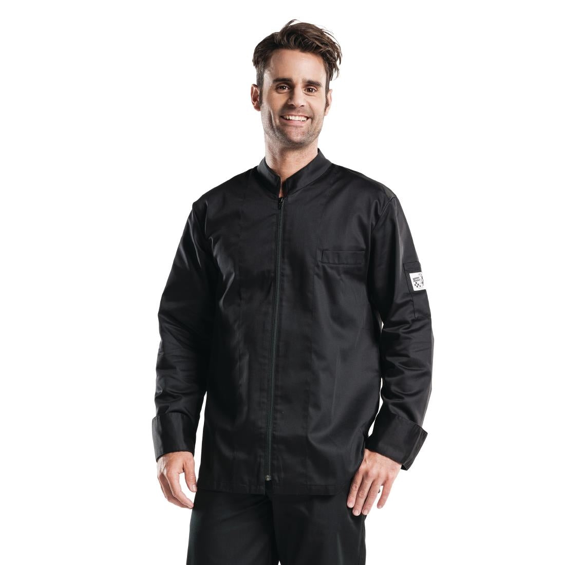 Veste de cuisine mixte Chaud Devant Monza manches longues noire L — H626-L