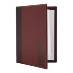 Protège-menus contemporain Securit A4 rouge foncé — H717