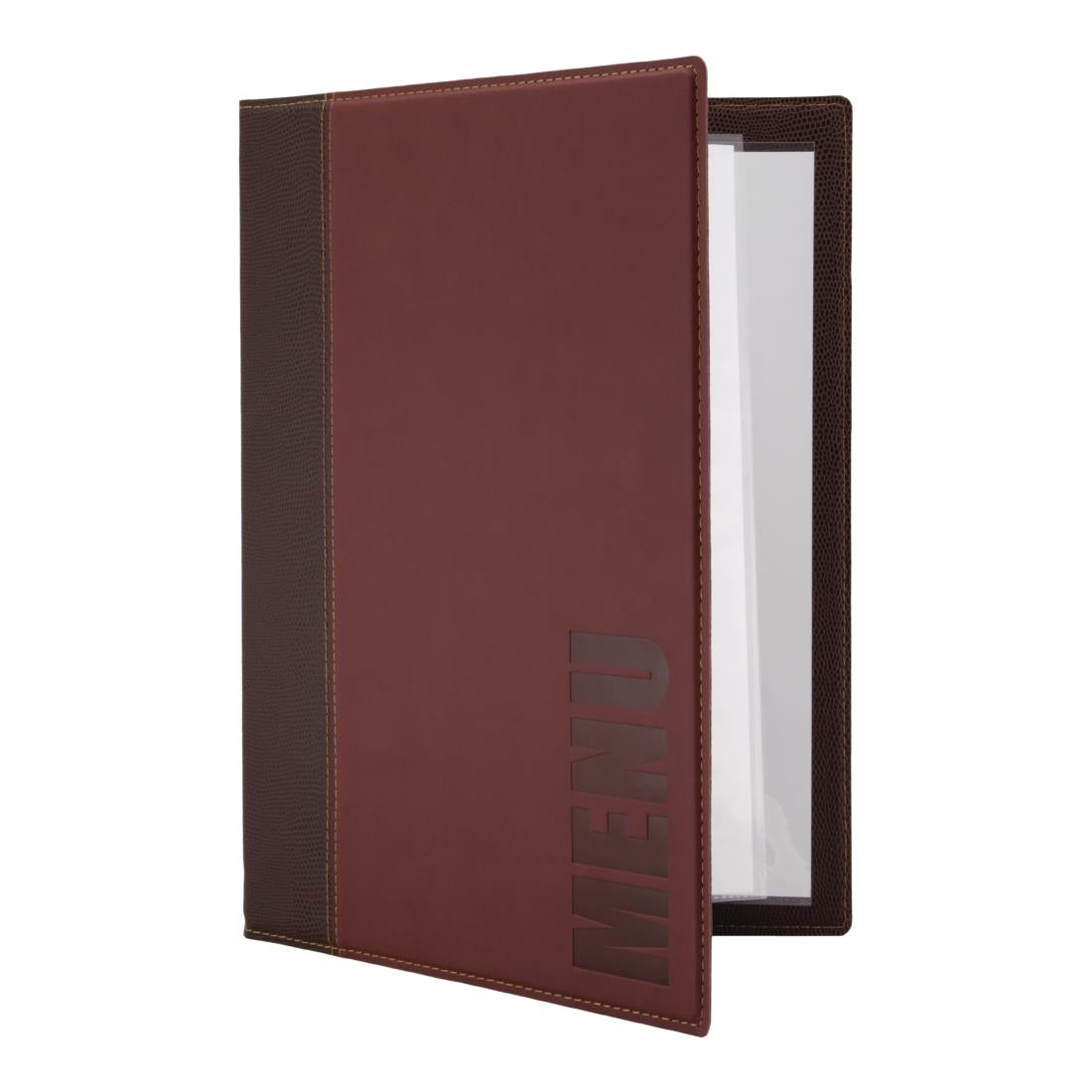 Protège-menus contemporain Securit A4 rouge foncé — H717