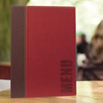 Protège-menus contemporain Securit A4 rouge foncé — H717