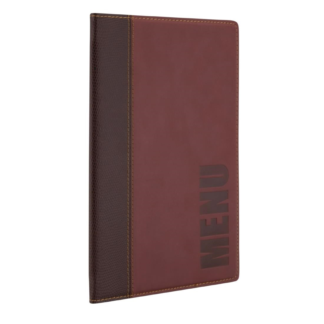 Protège-menus contemporain Securit A5 rouge foncé — H718