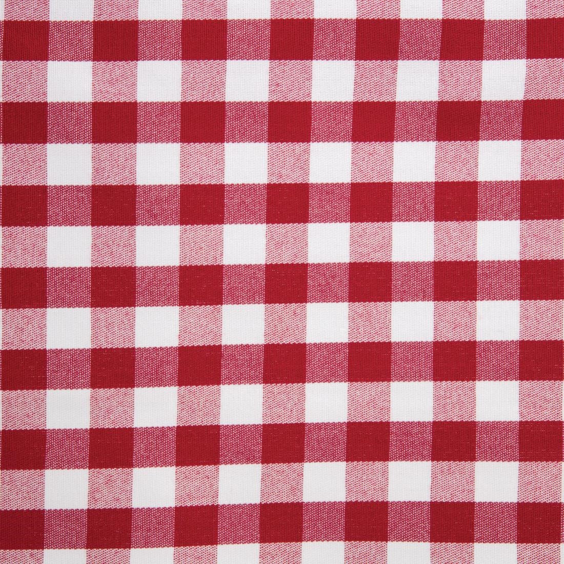 Nappe carrée à carreaux rouges en polyester Mitre Comfort Gingham 1320 x 1320mm — HB582