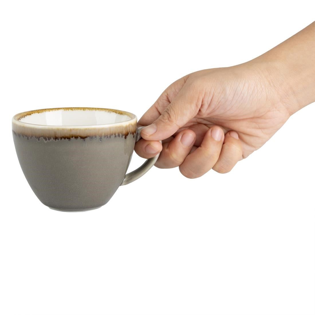 Tasse à cappuccino Olympia Kiln grise 230ml (lot de 6) — HC390
