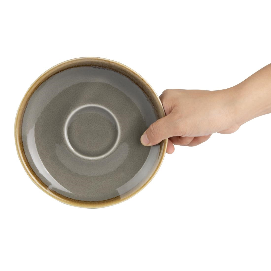 Soucoupe Olympia Kiln Grise 160mm (lot de 6) — HC393