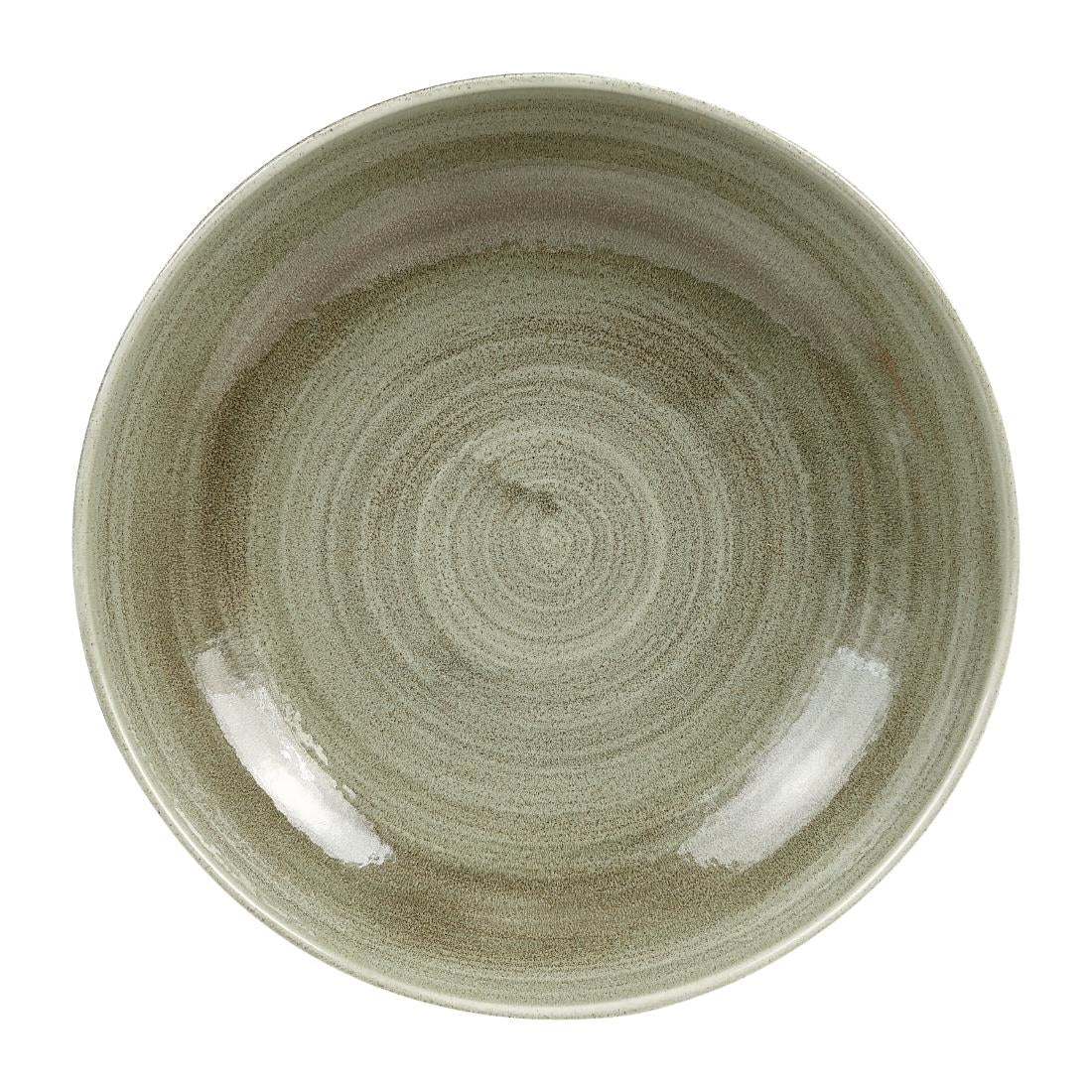 Assiettes coupes rondes Churchill Stonecast Patina Antique Green 248mm (Lot de 12) — HC810