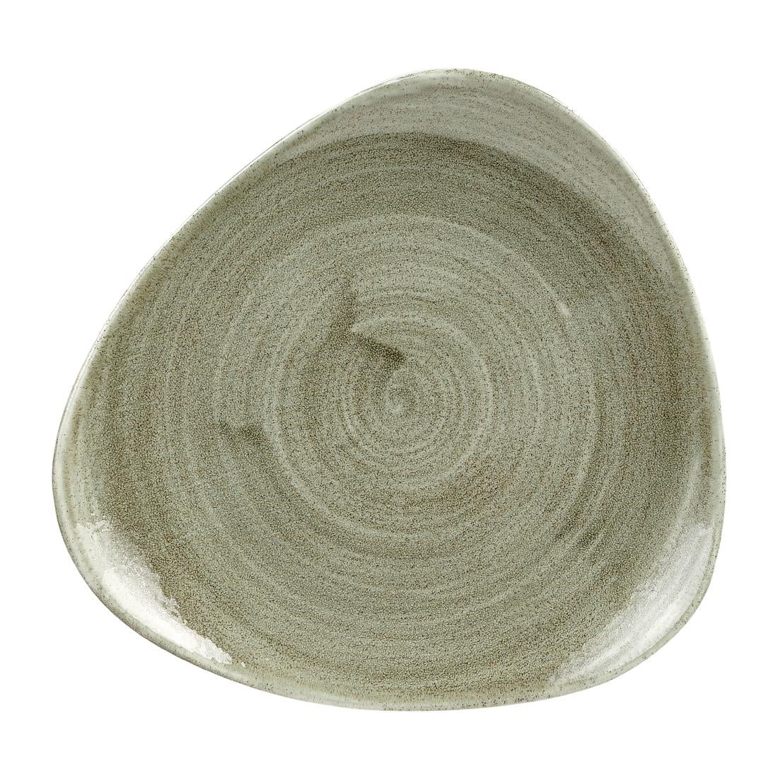 Assiettes triangulaires Churchill Stonecast Patina Antique Green 192mm (Lot de 12) — HC814