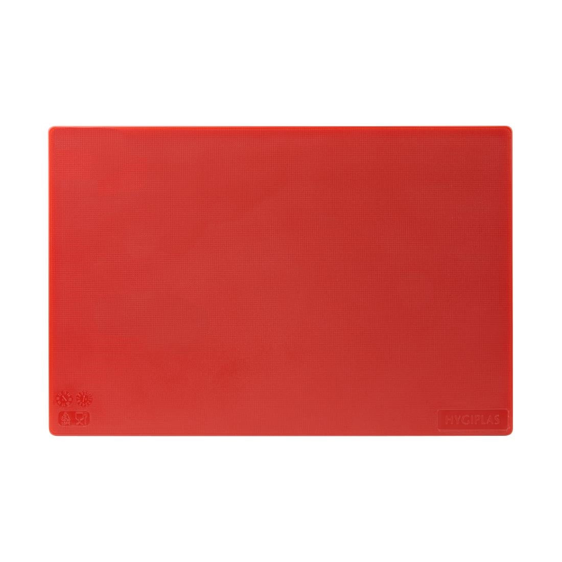 Planche à découper antibactérienne basse densité Hygiplas rouge — HC859