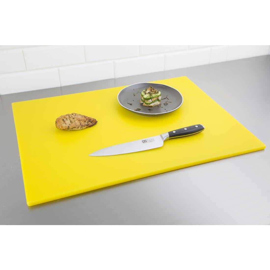 Grande planche à découper basse densité Hygiplas jaune — HC883