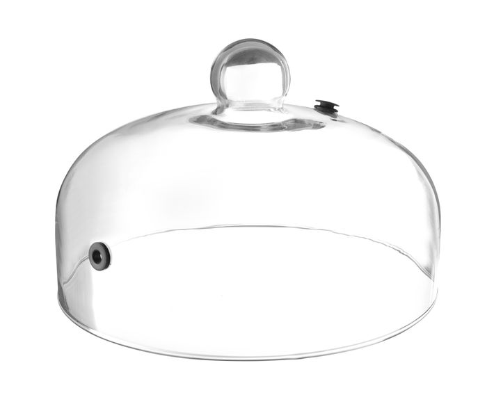 Cloche en verre avec aération, HENDI, Cloche plat, ⌀260x(H)175mm — 199664