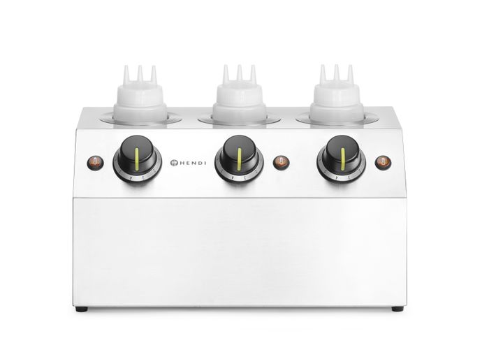 Chauffe sauce, HENDI, 3x0,65L, Argent, 220-240V/600W, 395x239x(H)211mm — 201756