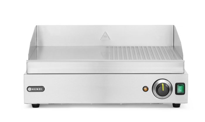 Bakplaat half geribbeld, HENDI, Profi Line, 230V/2400W, 527x404x(H)233mm — 203156