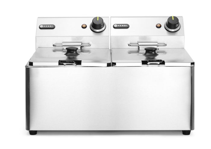 Friteuse Kitchen Line - 2x 8L, HENDI, Kitchen Line, 16L, 230V/7000W, 542x430x(H)351mm — 205839